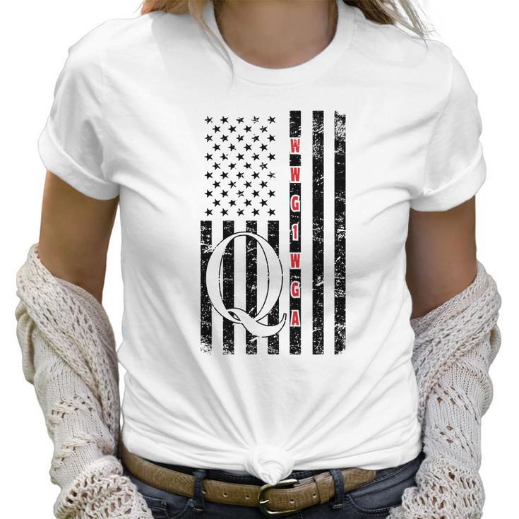 Q-Anon Flag Where We Go One We Go All Wwg1wga Coffee Mug Women T-Shirt