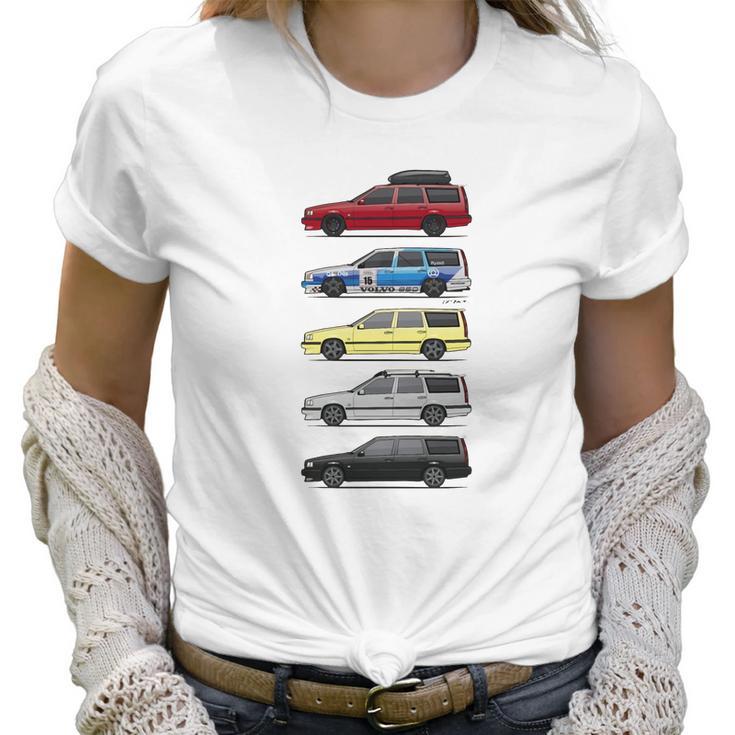 Stack Of  Volvo 850R T5 Wagons Womens T-Shirts Women T-Shirt