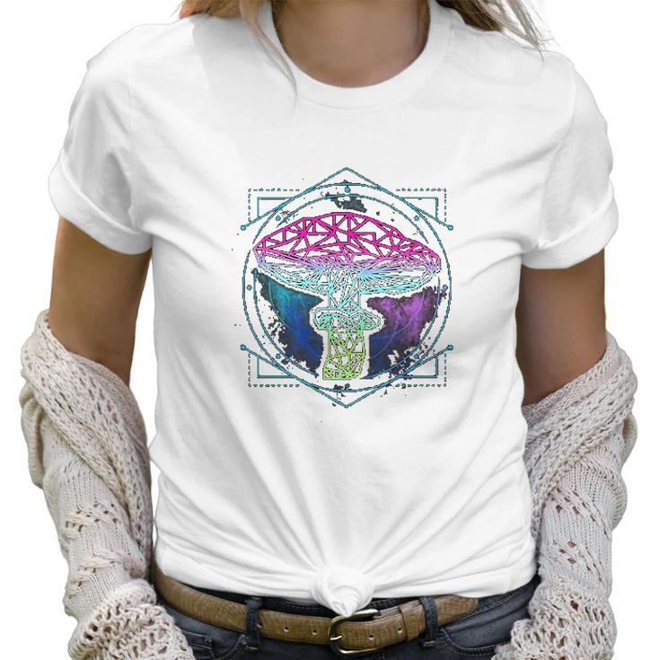 Trippy Sacred Geometry Mushroom Women T-Shirt