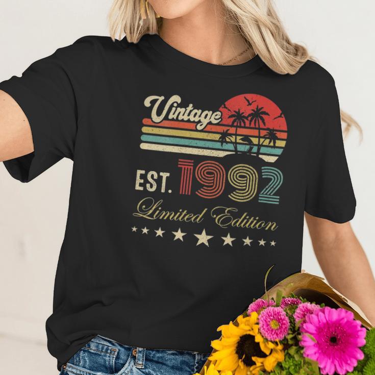 Womens 30Th Birthday Born 1992 Vintage Limited Edition 30 Birthday V-Neck Women T-Shirt Gifts for Her