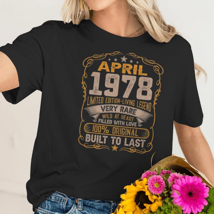 44Th Birthday Decoration April 1978 Men Women 44 Years Old Women T-Shirt Gifts for Her