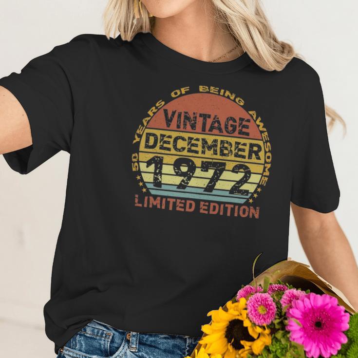 50 Years Old Vintage December 1972 Distressed 50Th Birthday Women T-Shirt Gifts for Her