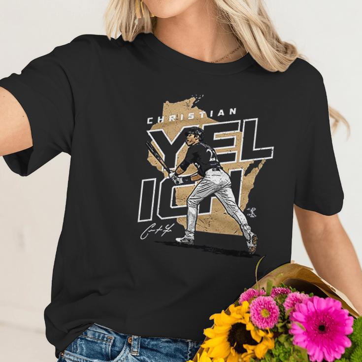 500 Level Christian Yelich Milwaukee Baseball Women T-Shirt Gifts for Her