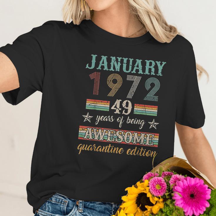 50Th Birthday Gift 50 Years Old Retro Vintage January 1972 Women T-Shirt Gifts for Her