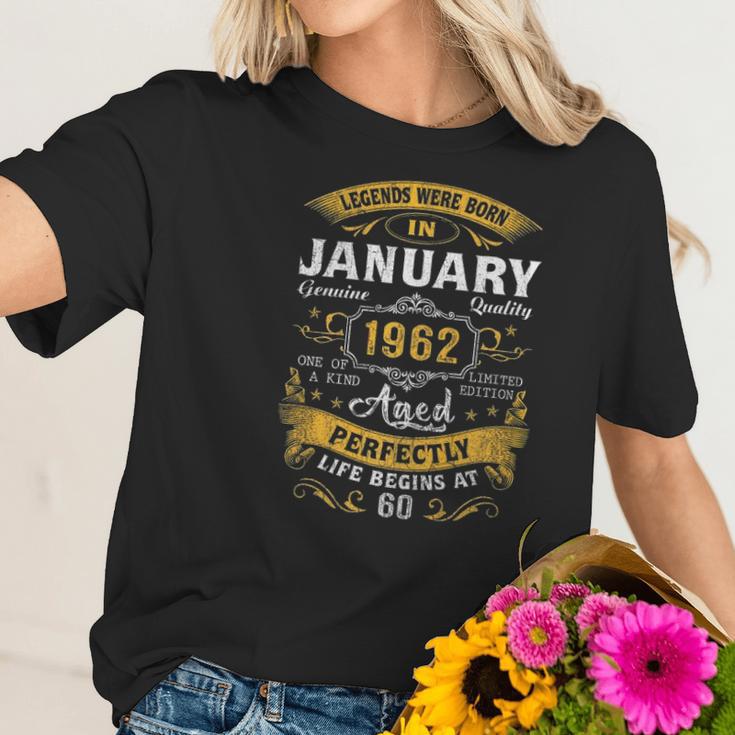 60Th Birthday Gift 60 Years Old Legend Since January 1962 Women T-Shirt Gifts for Her