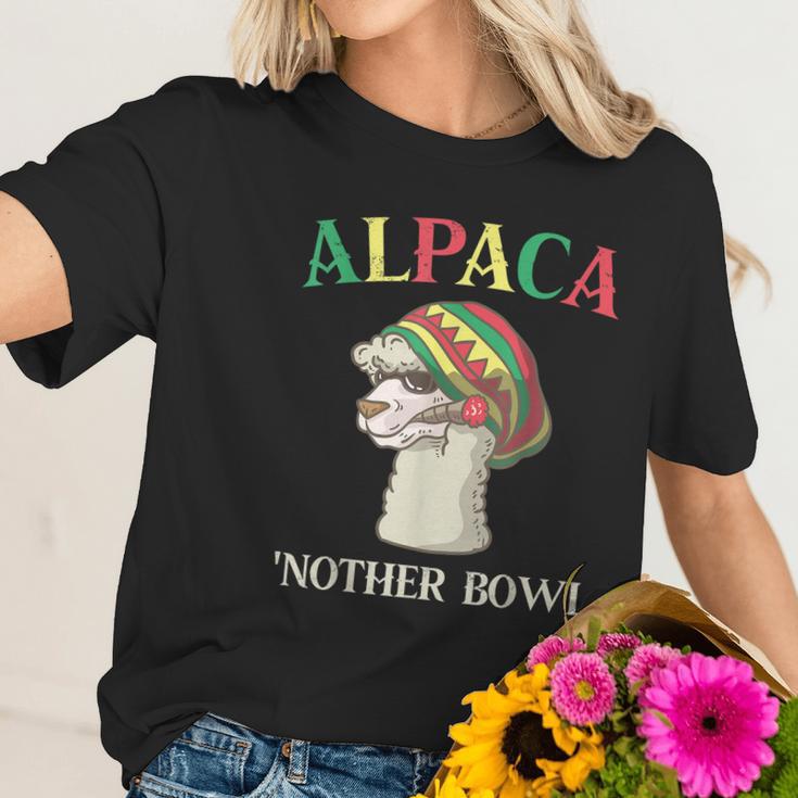 Alpaca Nother Bowl Weed Smoking Llama Cannabis Leaf Stoner Graphic Design Printed Casual Daily Basic Women T-Shirt Gifts for Her