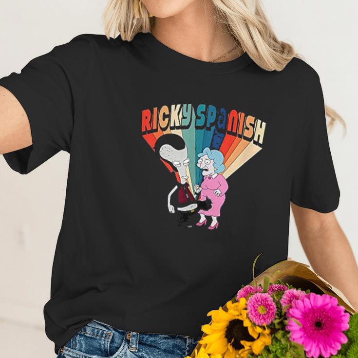 American Dad Ricky Spanish Kicking Old Lady Women T-Shirt Gifts for Her