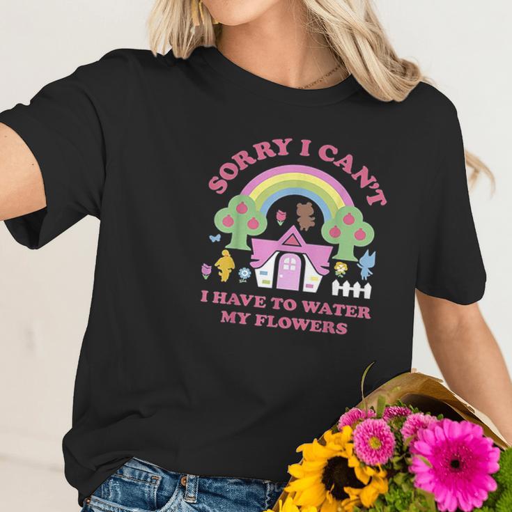 Animal Crossing Sorry I Cant I Have To Water My Flowers Women T-Shirt Gifts for Her