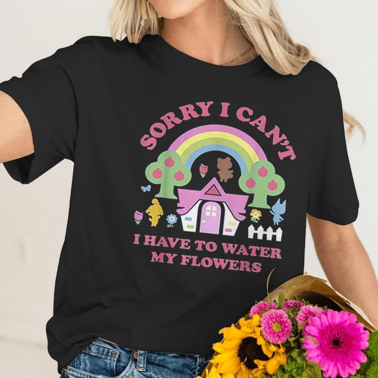 Animal Crossing Sorry I Cant I Have To Water My Flowers Women T-Shirt Gifts for Her