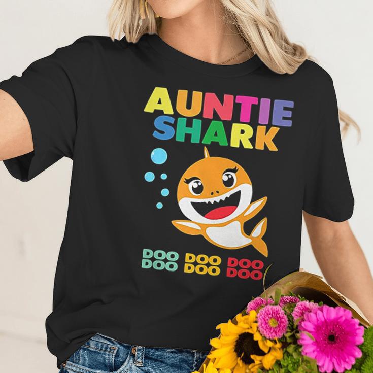 Auntie Shark Doo Doo Doo Family Gift Women T-Shirt Gifts for Her