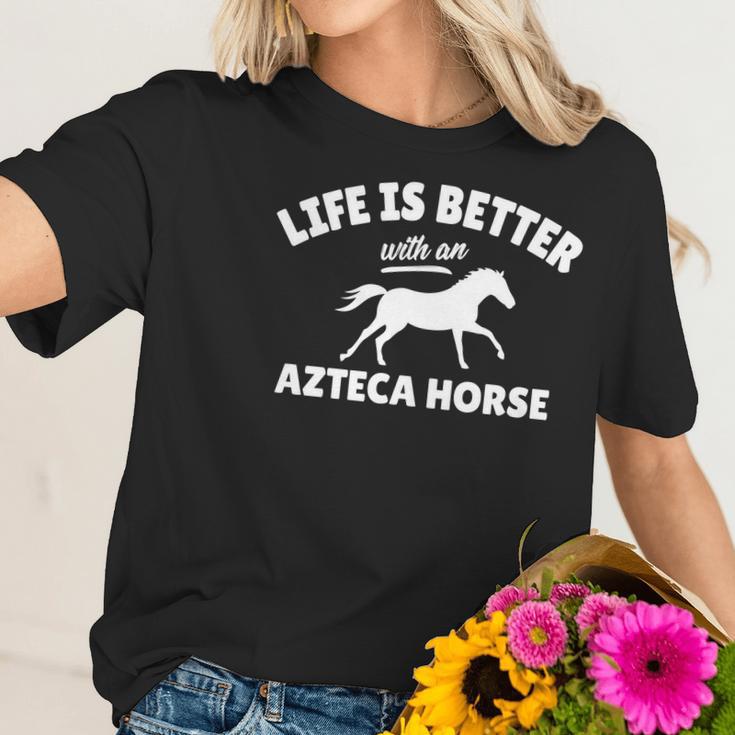 Azteca Horse Rider Equestrian Horseriding Gift Women T-Shirt Gifts for Her