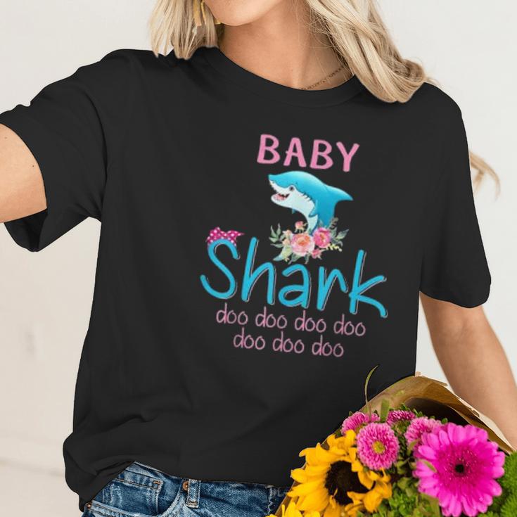 Baby Shark Doo Doo Doo Floral Women T-Shirt Gifts for Her