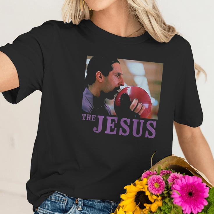 The Big Lebowski Jesus Licking The Bowling Ball Graphic Women T-Shirt Gifts for Her