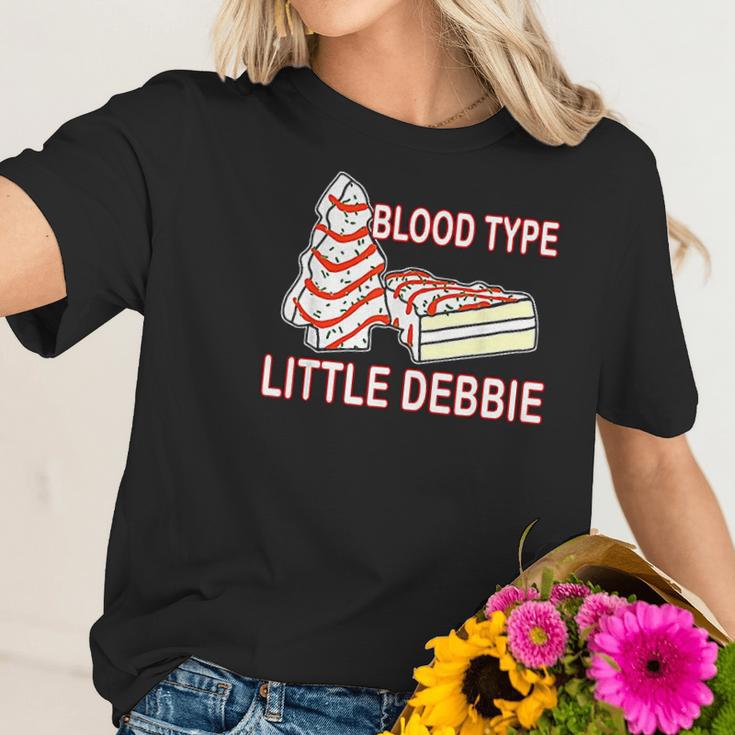 Blood Type Little Debbie Christmas Cake Women T-Shirt Gifts for Her