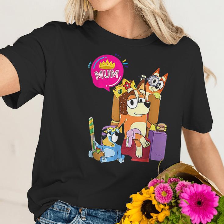 BLuey Mom Dad Funny For Fathers Day Women T-Shirt Gifts for Her