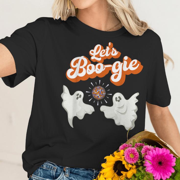 Lets Boo-Gie Retro Disco 70S Ghosts Lets Boogie Halloween Men Women T-Shirt Graphic Print Casual Unisex Tee Women T-Shirt Gifts for Her