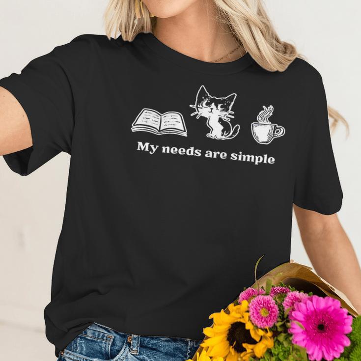 Book Cat Coffee - Canada And Europe Women T-Shirt Gifts for Her