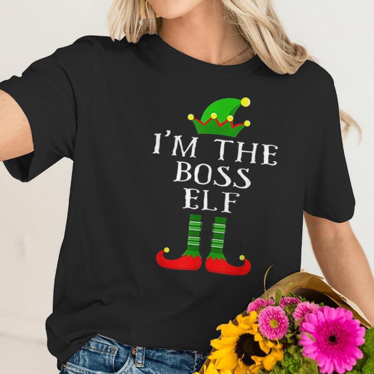 Im The Boss Elf Matching Family Christmas Women T-Shirt Gifts for Her