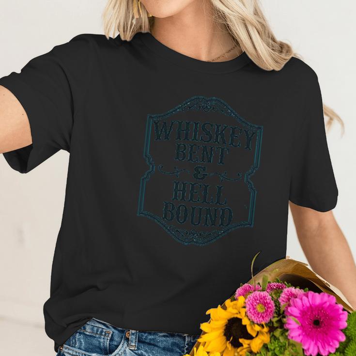 Bourbon Bound Whiskey Bent Women T-Shirt Gifts for Her