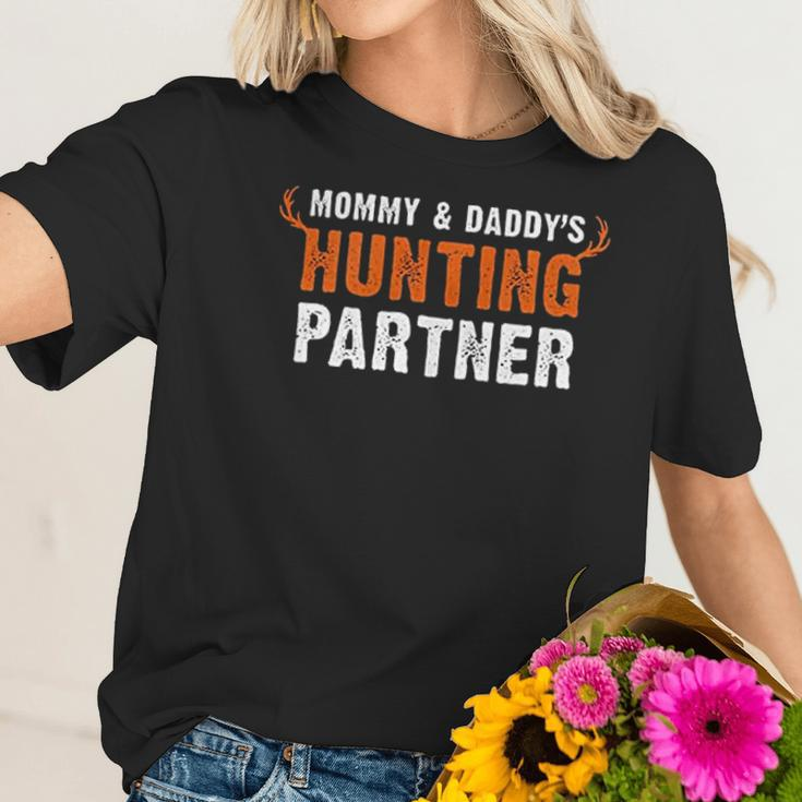 Brisco Brands Mommy And Daddy Hunting Partner Newborn Baby Boy Girl Romper Women T-Shirt Gifts for Her