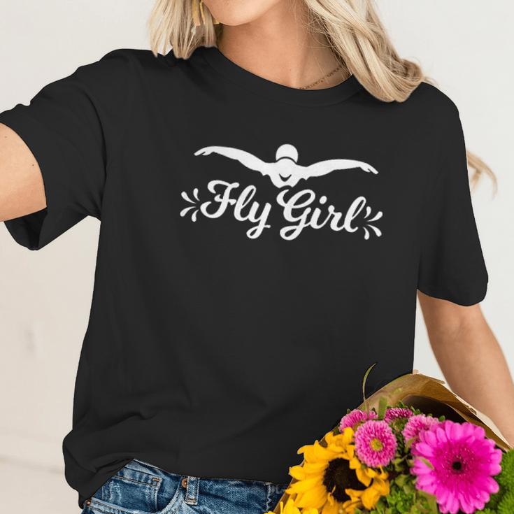 Butterfly Fly Girl Funny Swimming Gifts Women T-Shirt Gifts for Her