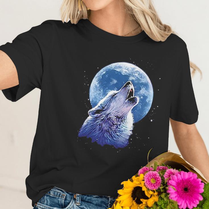 Call Of The Wild Lone Wolf Howling At The Moon Wildlife Women T-Shirt Gifts for Her