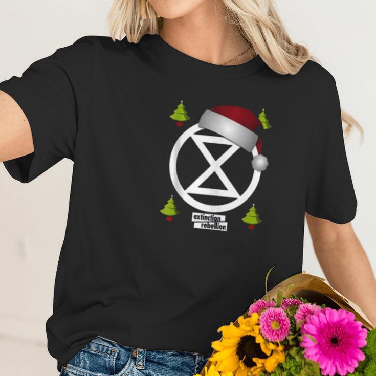 Christmas Extinction Rebellion Rebel 4 Life Climate Change Women T-Shirt Gifts for Her