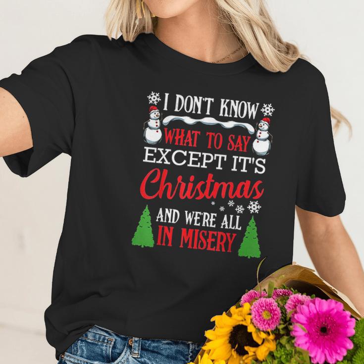 Christmas Vacation Misery Funny Xmas Santa Family Quotes Women T-Shirt Gifts for Her