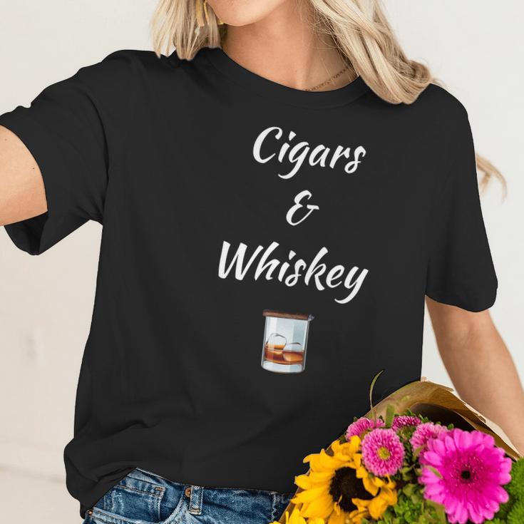 Cigars &Ampamp Whiskey Women T-Shirt Gifts for Her