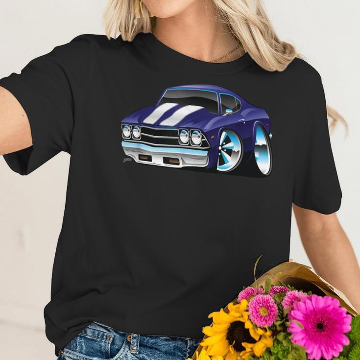 Classic Sixties Muscle Car Funny Hot Rod Cartoon V2 Women T-Shirt Gifts for Her