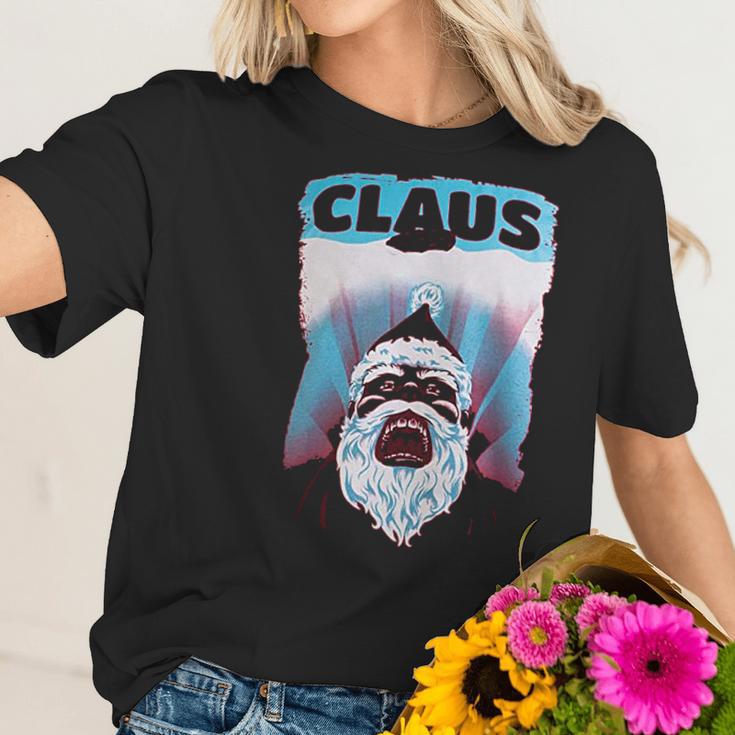 Claus | Funny Jaws Spoof Santa Christmas Joke Holiday Women T-Shirt Gifts for Her