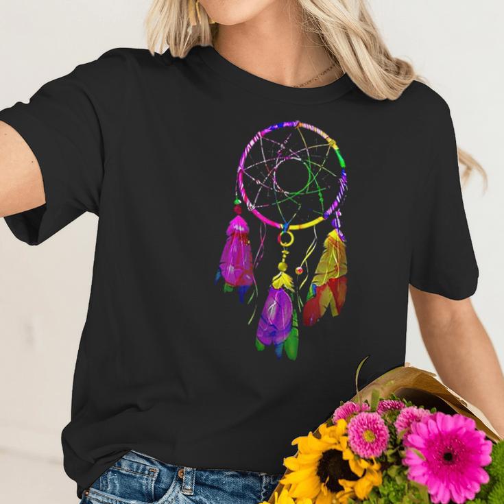 Colorful Dreamcatcher Feathers Native American Indian Tribal Women T-Shirt Gifts for Her