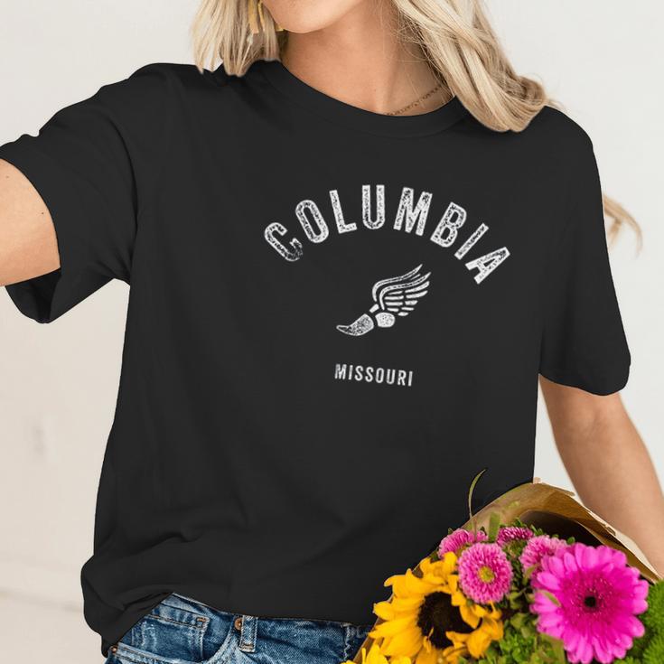 Columbia Missouri Mo Vintage Running Sports Women T-Shirt Gifts for Her