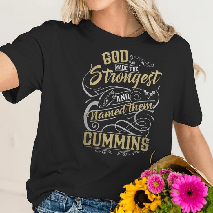 Cummins Shirt God Made The Strongest And Named Them Cummins - CumminsShirt Cummins Hoodie Cummins Family Cummins Tee Cummins Name Cummins Bestseller Women T-Shirt Gifts for Her