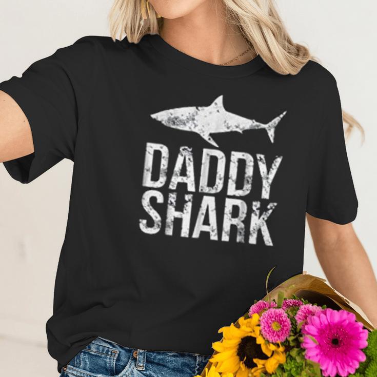 Daddy Shark Black Best Christmas Gifts For Dad Women T-Shirt Gifts for Her