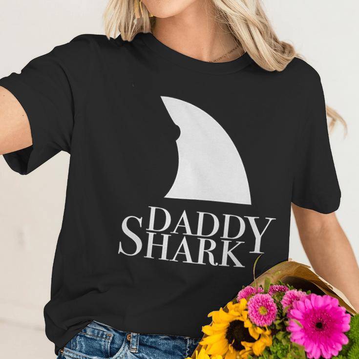 Daddy Shark Black Design Best Christmas Gifts For Dad Women T-Shirt Gifts for Her