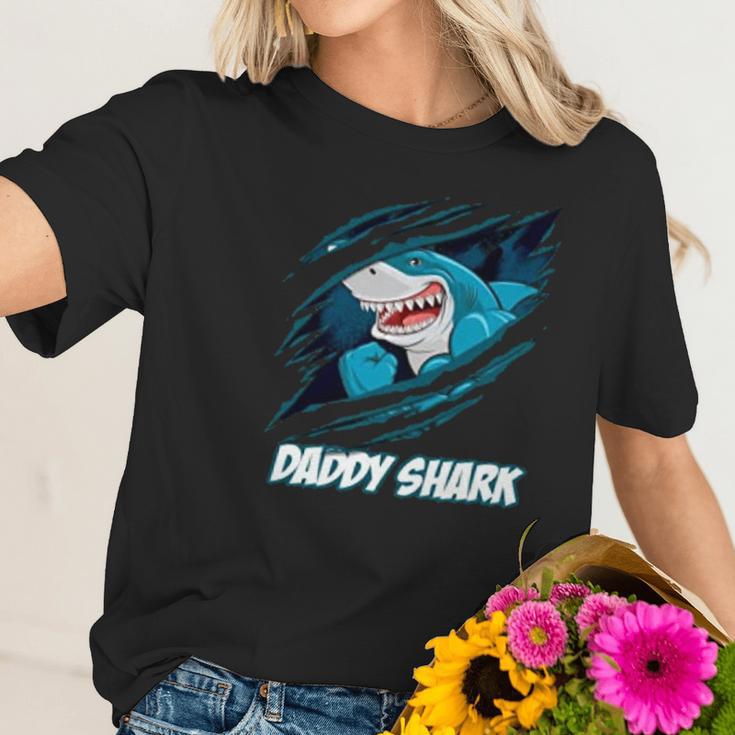 Daddy Shark In Blood Best Christmas Gifts For Dad Women T-Shirt Gifts for Her