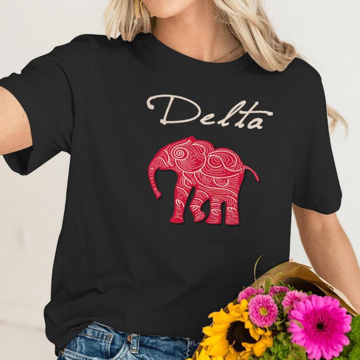 Womens Delta Elephant Crimson Designs Women T-Shirt Gifts for Her