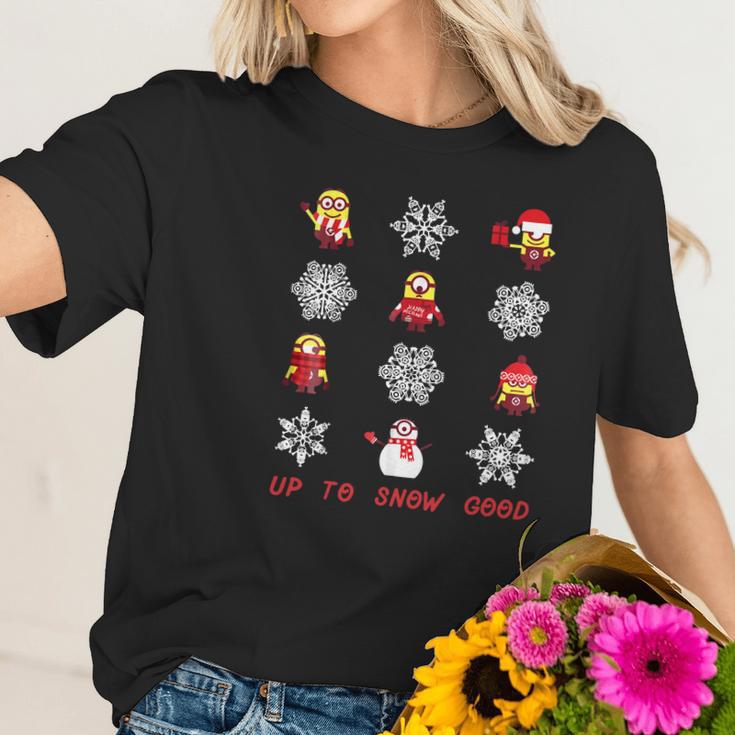 Despicable Me Minions Snowflake Christmas Women T-Shirt Gifts for Her