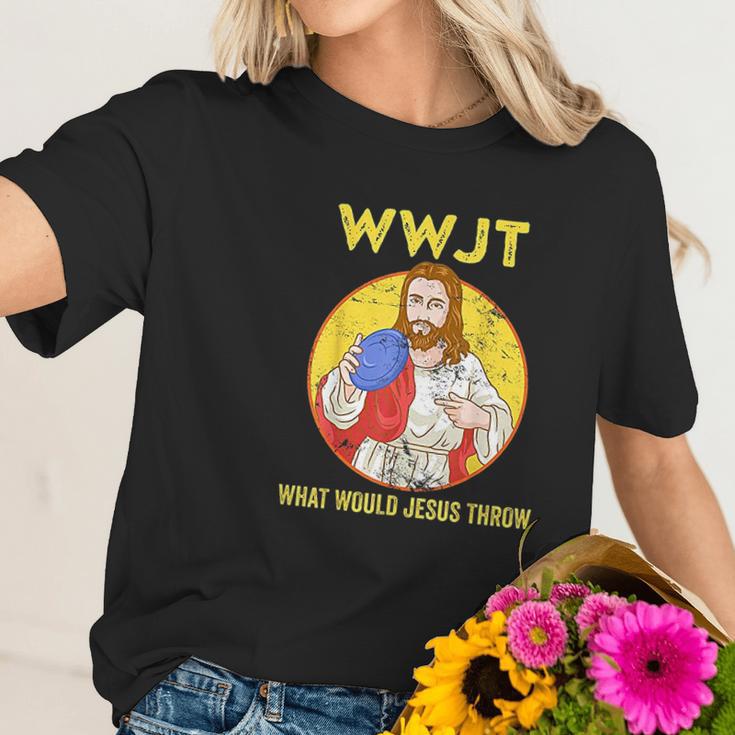 Disc Golf Shirt What Would Jesus Throw Frisbee Golf Women T-Shirt Gifts for Her