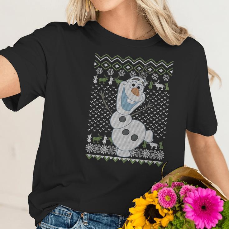 Disney Frozen Olaf Sven Ugly Christmas Sweater T-Shirt Women T-Shirt Gifts for Her