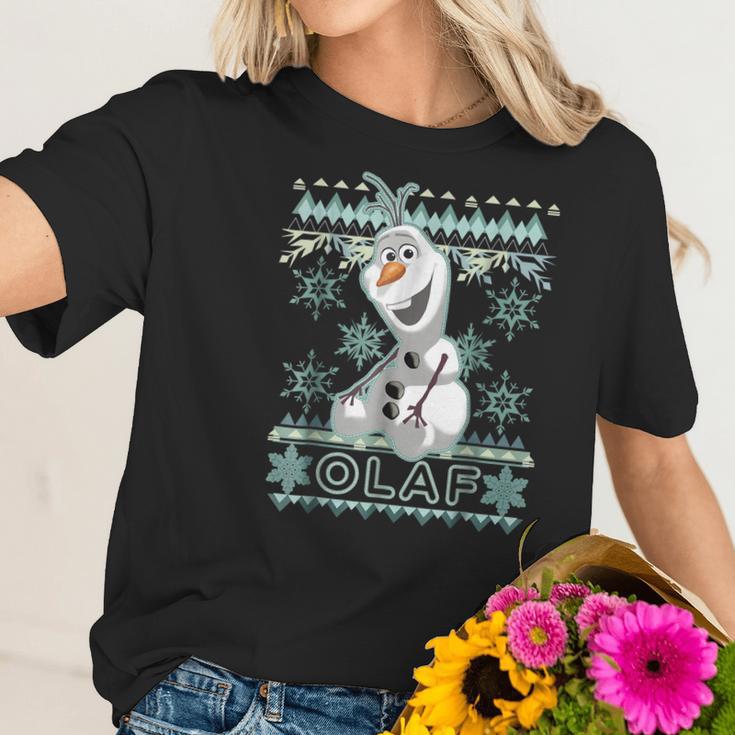 Disney Frozen Olaf Ugly Christmas Sweater Graphic T-Shirt Women T-Shirt Gifts for Her