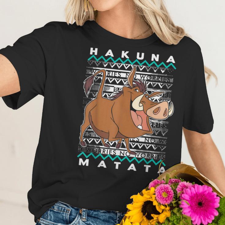 Disney Lion King Pumba Ugly Christmas Graphic T-Shirt Women T-Shirt Gifts for Her