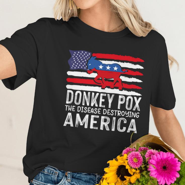 Donkey Pox Funny Anti Democrat Women T-Shirt Gifts for Her