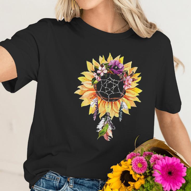 Dream Catcher Sunflower Flower Lover Dreamcatcher Women T-Shirt Gifts for Her