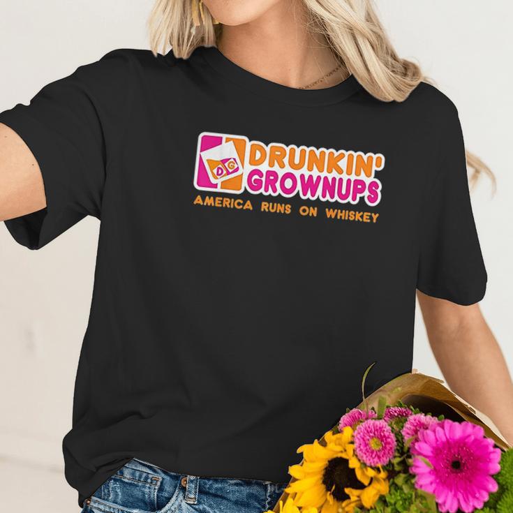 Drunkin Grownups Whiskey Drinker Women T-Shirt Gifts for Her