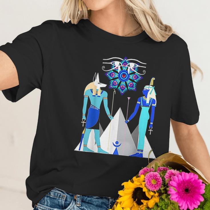 Egyptian God Anubis And Goddess Maat Amen Ra Women T-Shirt Gifts for Her