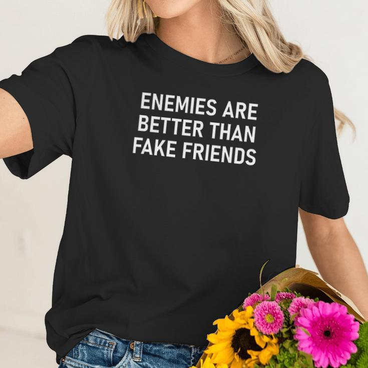 Enemies Are Better Thank Fake Friends Funny Sarcastic Women T-Shirt Gifts for Her