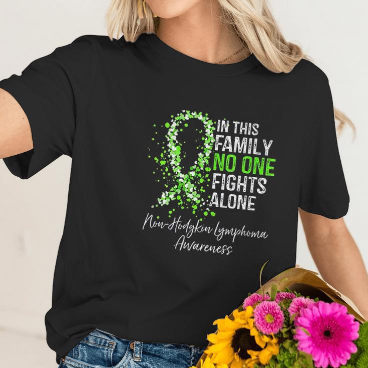 Womens In This Family No One Fights Alone Non-Hodgkin Lymphoma Women T-Shirt Gifts for Her