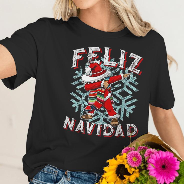 Feliz Navidad Dabbing Christmas Gift Women T-Shirt Gifts for Her